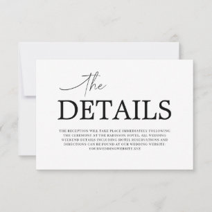 Minimale trouwdetails kaart