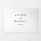 Minimale trouwfoto met RSVP en details Drieluik Uitnodiging (Cover)