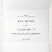 Minimale trouwfoto met RSVP en details Drieluik Uitnodiging (Binnenkant midden)