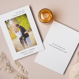 Minimale trouwkaart Save The Date fotokaart