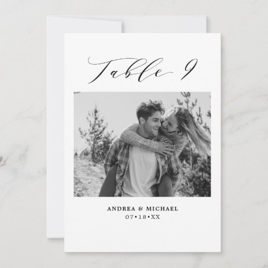 Minimale trouwtafel 9 Aantal en Afbeeldingen Kaart (Voorkant)