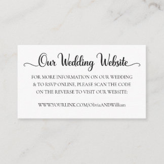Minimale trouwwebsite & RSVP-informatie-inlegvel Informatiekaartje
