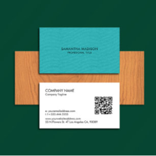 Minimale turquoise blauwe tinten linnen Burlap sto Visitekaartje