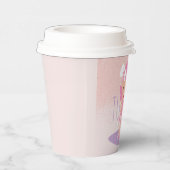 Minimale Tutu Girl's Birthday Cartoon Roze Glitter Papieren Bekers (Rechts)