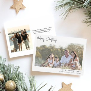 Minimale twee foto's zwart-wit kerst kaart