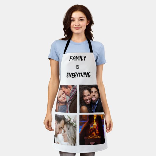 Minimale Typografie Aangepaste Collage Foto Schort (Gedragen)