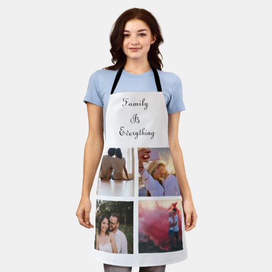 Minimale Typografie Aangepaste Collage Foto Schort (Gedragen)