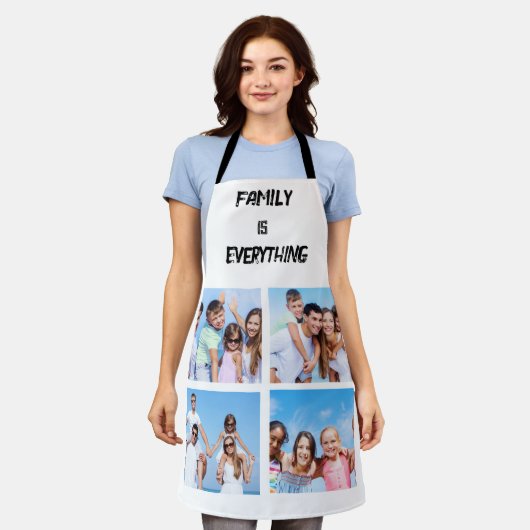 Minimale Typografie Aangepaste Collage Foto Schort (Gedragen)