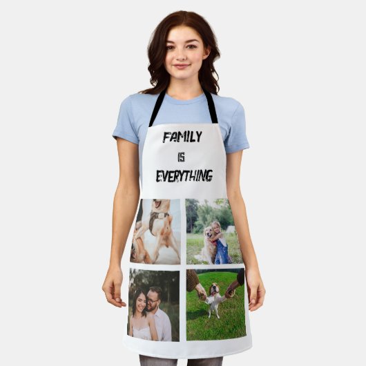 Minimale Typografie Aangepaste Collage Foto Schort (Gedragen)