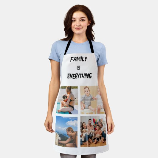 Minimale Typografie Aangepaste Collage Foto Schort (Gedragen)