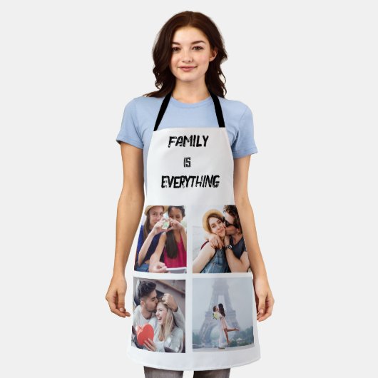 Minimale Typografie Aangepaste Collage Foto Schort (Gedragen)