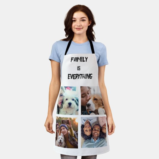 Minimale Typografie Aangepaste Collage Foto Schort (Gedragen)