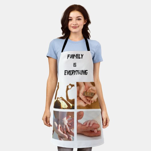 Minimale Typografie Aangepaste Collage Foto Schort (Gedragen)