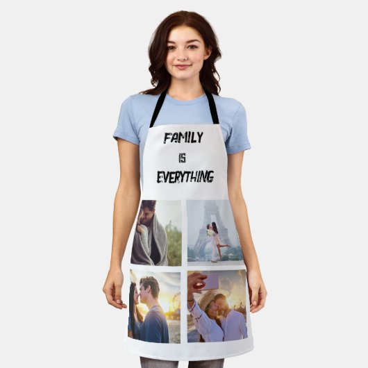 Minimale Typografie Aangepaste Collage Foto Schort (Gedragen)