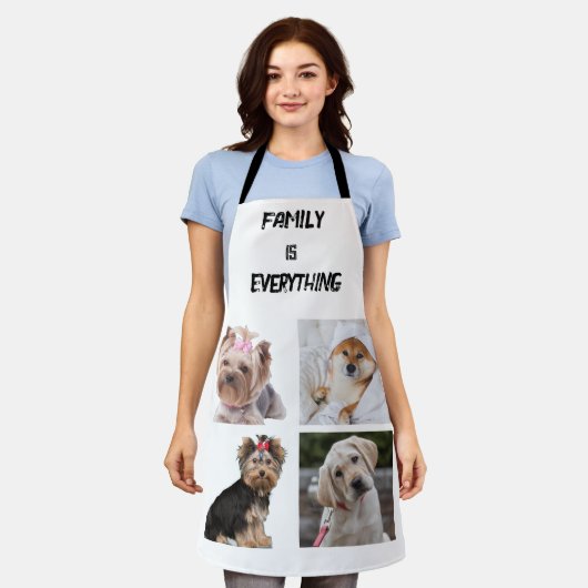 Minimale Typografie Aangepaste Collage Foto Schort (Gedragen)