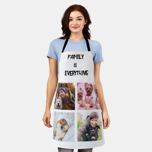 Minimale Typografie Aangepaste Collage Foto Schort (Gedragen)