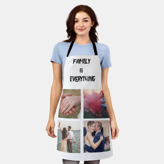 Minimale Typografie Aangepaste Collage Foto Schort (Gedragen)