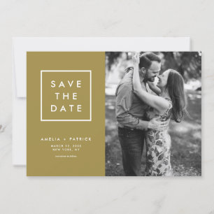 Minimale Typografie Gold Photo Save the Date