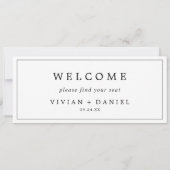 Minimale Typografie-hanging Seating Chart Header (Achterkant)