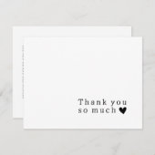 Minimale Typografie Hart Bruiloft Dank u Kaart (Voorkant / Achterkant)