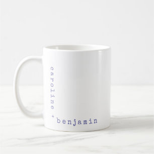 Minimale typografie hoeknamen paars voor typemachi koffiemok