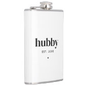 Minimale Typografie Husband Hubby Wedding Date Heupfles (Rechts)