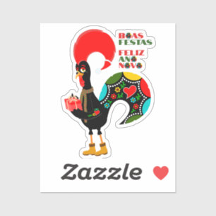 Minimale Typografie Kerstmis Portugees Groeten Sticker