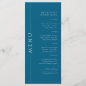 Minimale Typografie Navy Blue Bar Mitswa Menu (Voorkant)
