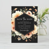 Minimale typografie Peach Wedding Save The Date (Staand voorkant)