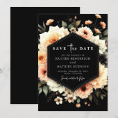 Minimale typografie Peach Wedding Save The Date (Voorkant / Achterkant)