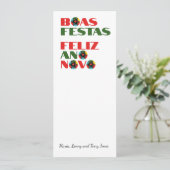 Minimale Typografie Portugees Kerstgroeten (Staand voorkant)