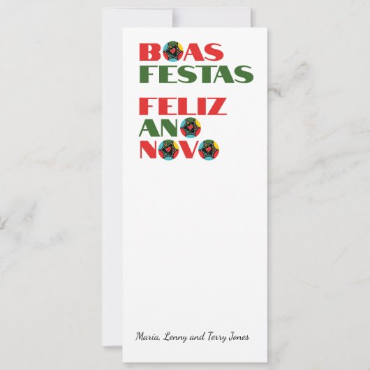 Minimale Typografie Portugees Kerstgroeten (Voorkant)