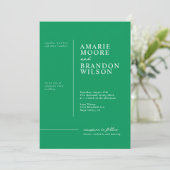 Minimale Typografie Tropical Green Wedding Kaart (Staand voorkant)
