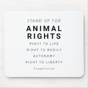 Minimale typografie van Vegan Animal Rights Muismat