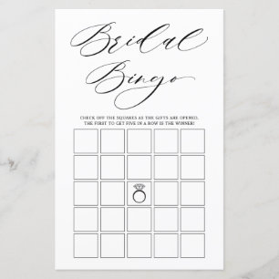 Minimale Typografie Vrijgezellenfeest Bingo Game