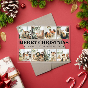 Minimale typografie vrolijk kerstfeest kerstkaart acryl uitnodigingen