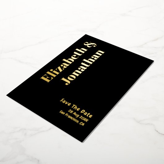 Minimale Typografie Weddenschap sparen de Datum Folie Uitnodiging (Gedraaid)