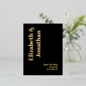 Minimale Typografie Weddenschap sparen de Datum Folie Uitnodiging Briefkaart (Staand Voorkant)
