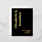 Minimale Typografie Weddenschap sparen de Datum Folie Uitnodiging Briefkaart (Voorkant / Achterkant)