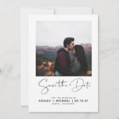 Minimale Typografie White Foto Save the Date (Voorkant)