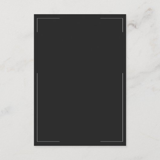 Minimale Typografie Zwart-wit bruiloft Informatiekaartje (Achterkant)