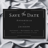 Minimale Typografie Zwart-wit bruiloft Save The Date