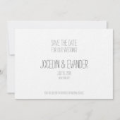 Minimale Typografie zwart-wit Opslaan Datum Save The Date (Voorkant)