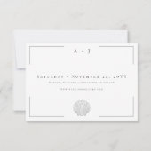 Minimale Typografie Zwart Wit Shell Fotobruiloft Save The Date (Achterkant)