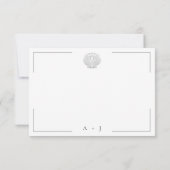 Minimale Typografie Zwart & Wit Shell Wedding RSVP Kaartje (Achterkant)