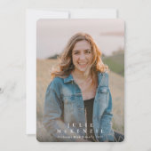 Minimale Typografische Bekledingsfoto Afstuderen Aankondiging (Voorkant)