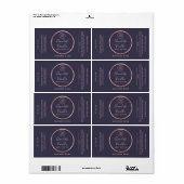 Minimale typografische cirkel roos goud lijst logo etiket (Full Sheet)