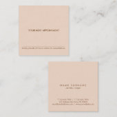 Minimale typografische peach Square Appointkaart Vierkante Visitekaartje (Voorkant / Achterkant)