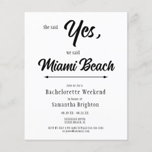 Minimale uitnodiging Bachelorette Weekend