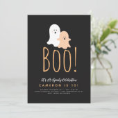 Minimale uitnodiging Boo Cute Ghost Halloween (Staand voorkant)